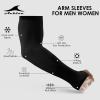 imageAchiou Arm Sun Sleeves Compression UV Protection Cooling for Men Women Summer Sunblock Basketball Football Cover Arms Tattoo2 Pairs Black  White