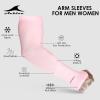 imageAchiou Arm Sun Sleeves Compression UV Protection Cooling for Men Women Summer Sunblock Basketball Football Cover Arms Tattoo3 Pairs Black grey pink