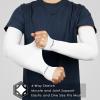imageAchiou Arm Sun Sleeves Compression UV Protection Cooling for Men Women Summer Sunblock Basketball Football Cover Arms Tattoo3 Pairs White