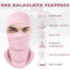 imageAchiou Balaclava Face Mask Ski Mask for Men Women Football Lightweight Sheisty Ninja Shiesty Sun Hood UV Protector CyclingPink