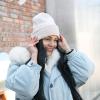 imageAchiou Beanie Hat for Women Men Warm Cuffed Knit Hat for Skiing Running Outdoor SportsBeige