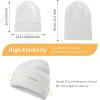 imageAchiou Beanie Hat for Women Men Warm Cuffed Knit Hat for Skiing Running Outdoor SportsWhite