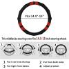 imageAchiou Black and Red Car Steering Wheel Cover Universal 15 inch with Grip Contours Leather Auto for Men and Women NonSlip Breathable Soft and ComfortableBlack  Red