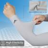 imageAchiou Cooling Ice Silk Arm Sleeves Summer UV Sun Protection Compression Sleeves UPF 50 for Women Volleyball Youth Sports2 Pairs 1pair Black  1 Pair Gray