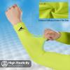 imageAchiou Cooling Ice Silk Arm Sleeves Summer UV Sun Protection Compression Sleeves UPF 50 for Women Volleyball Youth Sports2 Pairs 1pair White 1 Pair Fluorescent Yellow