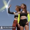 imageAchiou Cooling Ice Silk Arm Sleeves Summer UV Sun Protection Compression Sleeves UPF 50 for Women Volleyball Youth Sports2 Pairs 1pair White 1 Pair Fluorescent Yellow
