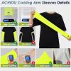 imageAchiou Cooling Ice Silk Arm Sleeves Summer UV Sun Protection Compression Sleeves UPF 50 for Women Volleyball Youth Sports2 Pairs 1pair White 1 Pair Fluorescent Yellow
