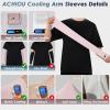 imageAchiou Cooling Ice Silk Arm Sleeves Summer UV Sun Protection Compression Sleeves UPF 50 for Women Volleyball Youth Sports2 Pairs 1pair White 1 Pair Pink