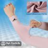imageAchiou Cooling Ice Silk Arm Sleeves Summer UV Sun Protection Compression Sleeves UPF 50 for Women Volleyball Youth Sports2 Pairs 1pair White 1 Pair Pink