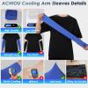 imageAchiou Cooling Ice Silk Arm Sleeves Summer UV Sun Protection Compression Sleeves UPF 50 for Women Volleyball Youth Sports2 Pairs 1pair White 1 Pair Royal Blue