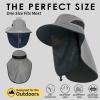 imageAchiou Fishing Hat for Men Women Wide Brim UV Sun Protection Hat UPF 50 Waterproof Sun Hat Cap with Neck Flap Face Cover