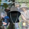 imageAchiou Fishing Hat for Men Women Wide Brim UV Sun Protection Hat UPF 50 Waterproof Sun Hat Cap with Neck Flap Face Cover