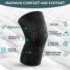 imageAchiou Knee Braces for Knee Pain Relief 2 Pack Knee Brace for Meniscus Tear Knee Compression Sleeves for Men Women Knee Support Pad for Working Out Arthritis ACL Running Joint RecoveryBlack