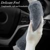 imageAchiou Rhinestone Fluffy Steering Wheel Cover  Comfortable NonSlip Luxury Faux Wool Universal Fit for 145quot to 15quot Steering WheelsBlack and Gray