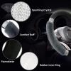 imageAchiou Rhinestone Fluffy Steering Wheel Cover  Comfortable NonSlip Luxury Faux Wool Universal Fit for 145quot to 15quot Steering WheelsBlack and Gray