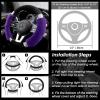 imageAchiou Rhinestone Fluffy Steering Wheel Cover  Comfortable NonSlip Luxury Faux Wool Universal Fit for 145quot to 15quot Steering WheelsBlack and Purple