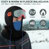 imageAchiou Ski Mask for Men Women Winter Balaclava Warm Windproof Face Mask Full Head Cover Scarf Neck for Cold WeatherBlack