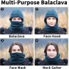 imageAchiou Ski Mask for Women Men Sherpa Hood Ski Mask Winter Balaclava Windproof Hooded Scarf Cold Weather Hat Neck WarmerBlue