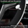 imageAchiou Steering Wheel Cover Microfiber Leather and Viscose Breathable Mesh Universal 14515 inch Refreshing and ComfortableWhite and Black