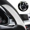 imageAchiou Steering Wheel Cover Microfiber Leather and Viscose Breathable Mesh Universal 14515 inch Refreshing and ComfortableWhite and Black
