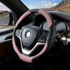 imageAchiou Steering Wheel Cover Universal 1451525 inch Steering Wheel Covers for Men Women with Classic Embossing Comfortable Soft DurablePink and Black