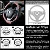 imageAchiou Steering Wheel Cover Universal 1451525 inch Steering Wheel Covers for Men Women with Classic Embossing Comfortable Soft DurablePink and Black