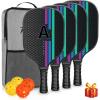 imageAchiou Pickleball Paddles Set of 2Fiberglass Pickle Ball RacketsCarry BagGifts for Men WomenUSAPA Approved2 Outdoor Pickleball Balls ampamp 2 Indoor BallsBlack 4 paddles