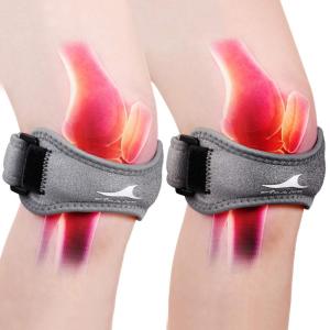 imageAchiou 2 Pack Patella Knee Strap Pain Relief Patellar Tendon Support Strap Knee Band Brace with Patella Stabilizer for Osgood Schlatter Squats Runner Jumper Tendonitis HikingGrey