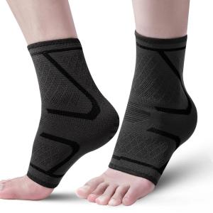 imageAchiou Ankle Brace for Women ampamp Men Ankle Compression Sleeve Support Socks Pair for Plantar Fasciitis Arch Support Sprained Gambrel Achilles Tendonitis Heel Spurs Joint PainBlack
