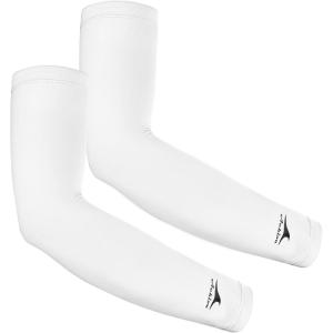 imageAchiou Cooling Ice Silk Arm Sleeves Summer UV Sun Protection Compression Sleeves UPF 50 for Women Volleyball Youth Sports2 Pairs White