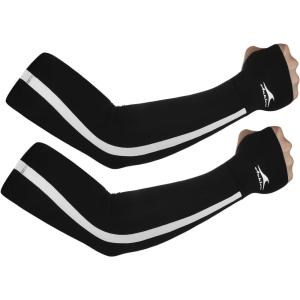 imageAchiou UV Sun Protection Cooling Arm Sleeves UPF50 Arm Compression Sleeves for Women Summer Sunblockn Football Golf2black