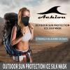 imageAchiou Cooling Neck Gaiter Face Cover Scarf UV Protection Mask for Men and WomenSoft Windproof Hiking Cycling RunningBlack