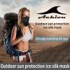 imageAchiou Cooling Neck Gaiter Face Cover Scarf UV Protection Mask for Men and WomenSoft Windproof Hiking Cycling RunningBlack