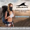 imageAchiou Cooling Neck Gaiter Face Cover Scarf UV Protection Mask for Men and WomenSoft Windproof Hiking Cycling RunningHeather Black