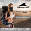 imageAchiou Cooling Neck Gaiter Face Cover Scarf UV Protection Mask for Men and WomenSoft Windproof Hiking Cycling RunningHeather Black