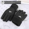 imageAchiou Kids Ski Gloves Waterproof Winter Snow Snowboard Gloves Warm Touchscreen for Kids Boys Girls Children Skiing CyclingBlack