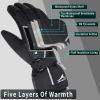 imageAchiou Ski Snow Gloves Waterproof Touchscreen Winter Warm for Men Women with Portable pocketSmall