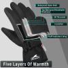 imageAchiou Ski Snow Gloves Winter Warm 3M Thinsulate Waterproof Touchscreen Men WomenBlack