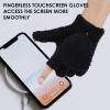 imageAchiou Warm Fingerless Gloves for Women Men Convertible Winter Fingerless Mittens with Fliptop Cover Knitted Wool FabricBlack