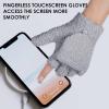 imageAchiou Warm Fingerless Gloves for Women Men Convertible Winter Fingerless Mittens with Fliptop Cover Knitted Wool FabricGrey