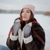 imageAchiou Warm Fingerless Gloves for Women Men Convertible Winter Fingerless Mittens with Fliptop Cover Knitted Wool FabricGrey