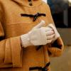 imageAchiou Winter Fingerless Gloves for Men Women Convertible Warm Half Finger Mitten Gloves Flip Top Knitted Clamshell GlovesBeige