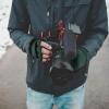 imageAchiou Winter Fingerless Gloves for Men Women Convertible Warm Half Finger Mitten Gloves Flip Top Knitted Clamshell GlovesGreen