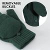 imageAchiou Winter Fingerless Gloves for Men Women Convertible Warm Half Finger Mitten Gloves Flip Top Knitted Clamshell GlovesGreen