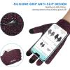 imageAchiou Winter Gloves Glove for Men Women Upgraded Touch Screen Texting Warm Running with Thermal Soft Knit LiningRose Red