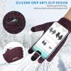 imageAchiou Winter Gloves for Men Women Touch Screen Gloves Upgraded Thicken AntiSlip Silicone Gel Thermal Soft Knit LiningRose Red Thick