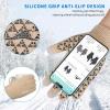 imageAchiou Winter Gloves for Men Women Touch Screen Gloves Upgraded Thicken AntiSlip Silicone Gel Thermal Soft Knit LiningWhite  Khaki