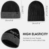 imageAchiou Winter Reflective Beanie Hat for Men Women Warm Cuffed Winter Knit Hat Cap for Running Outdoor Sports High VisibilityBlack