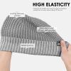 imageAchiou Winter Reflective Beanie Hat for Men Women Warm Cuffed Winter Knit Hat Cap for Running Outdoor Sports High VisibilityGrey