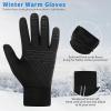 imageAchiou Winter Running Gloves for Men WomenLightweight Touchscreen Liners Thermal Warm Gloves for CyclingDriving Hiking Walking TextingBlack